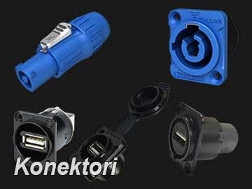 Profesionalni Powercon i UTP konektori za napajanje i signal LED panela Wizard Ruma
