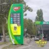 Impozantni dvostrani P5 outdoor LED totem velikih dimenzija montiran na MOL benzinskoj stanici u Novom Sadu – instalacija Wizard iz Rume.